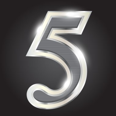 Silver metallic number illustration