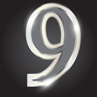 Silver metallic number illustration