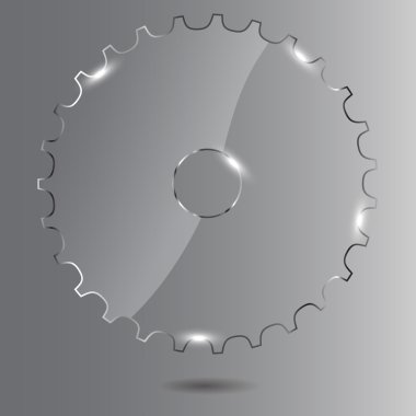 Glass gear illustration clipart