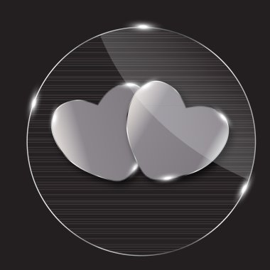 Heart glass Button illustration