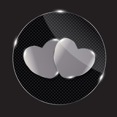 Heart glass Button illustration