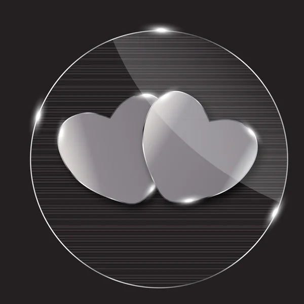 stock image Heart glass Button illustration