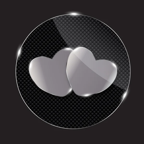 stock image Heart glass Button illustration