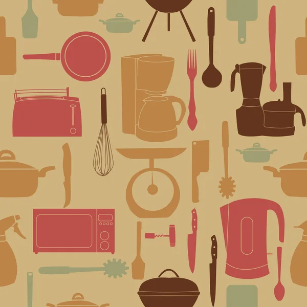 stock image  illustration seamless pattern of kitchen tools for cookin