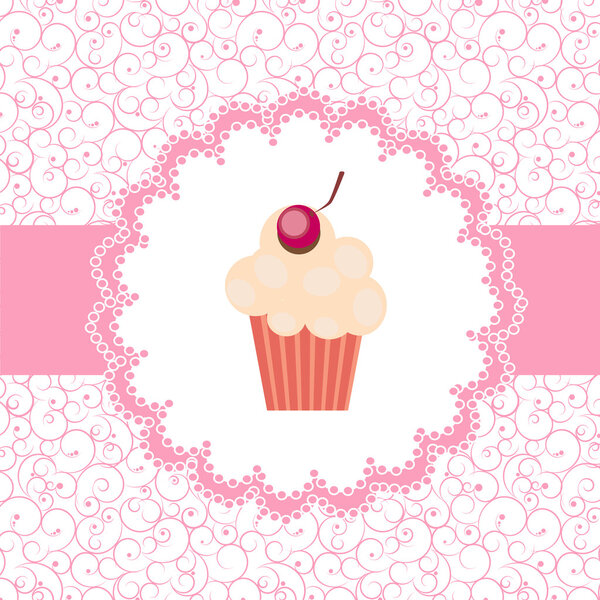 Карточка с иллюстрацией кекса
