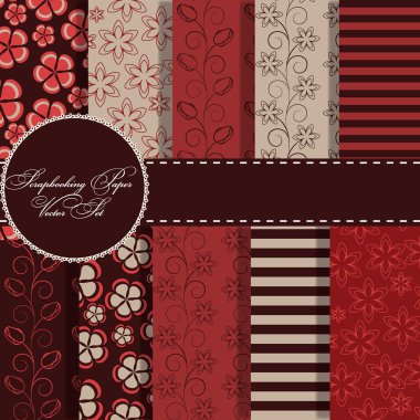 Set of beaautiful paper for scrapbook clipart