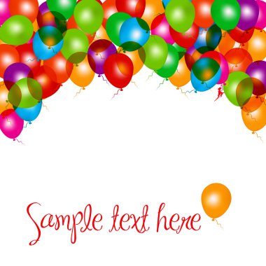 Balloons frame composition on white illustration