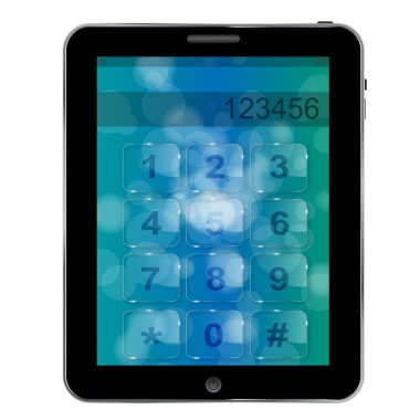 Universal design Tablet with numbers icon illustration