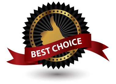  best choice label with red ribbon. clipart