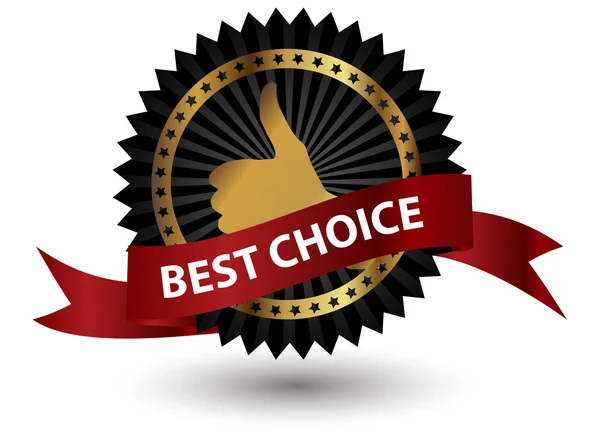 stock image  best choice label with red ribbon.