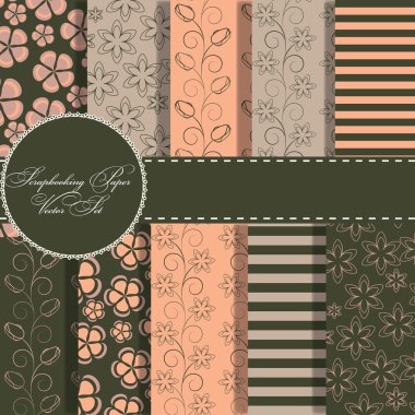 Set of beaautiful paper for scrapbook clipart