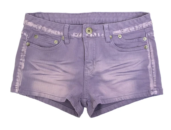 stock image Purple fashion denim shorts isolated on white background