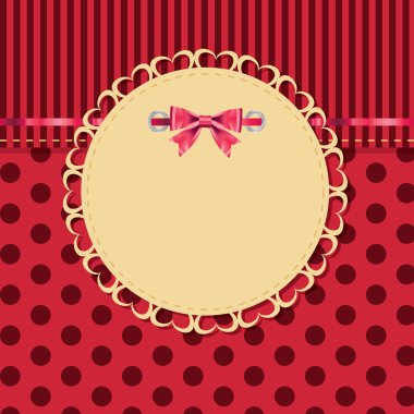 Vintage frame with bow illustration