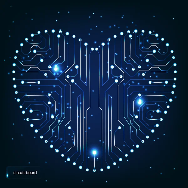 stock image Circuit board with in heart shape pattern