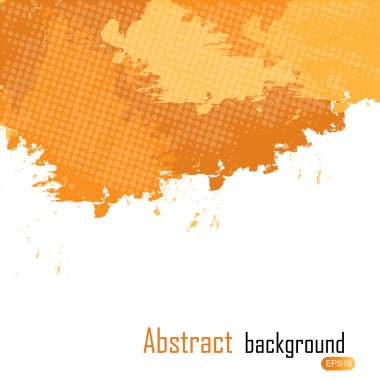 Orange abstract paint splashes illustration background w