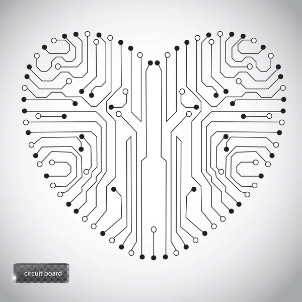 stock image Circuit board with in heart shape pattern