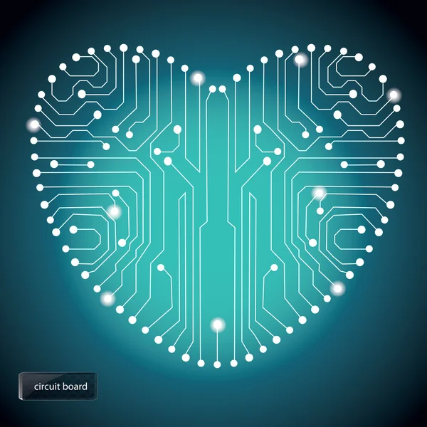 stock image Circuit board with in heart shape pattern