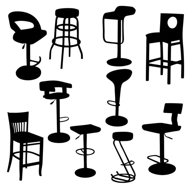 stock image Set of Armchairs Silhouettes