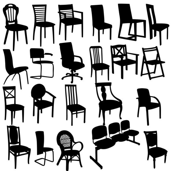 Set of Armchairs Silhouettes