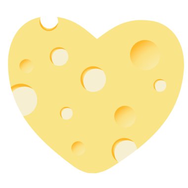 Cheese heart illustration