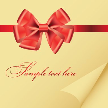 Background with bow on realistic paper illustration