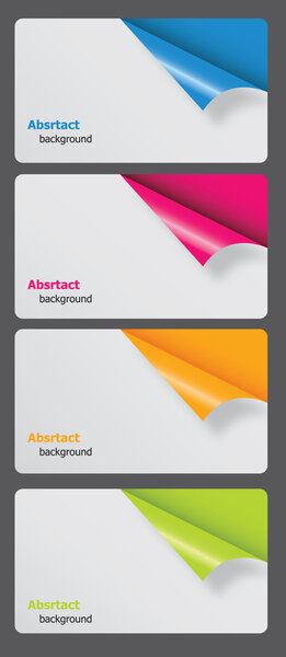 Набор подарочных карт с иллюстрацией углов проката
