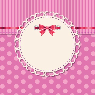 Vintage frame with bow illustration