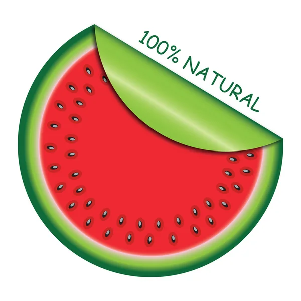 stock image Icon watermelon slice with with rolled corner illustrat