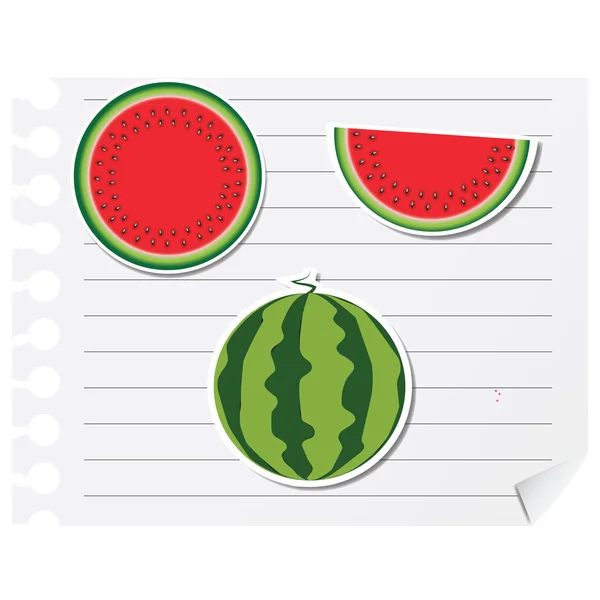 stock image Icon watermelon on a blank notepad illustration design el