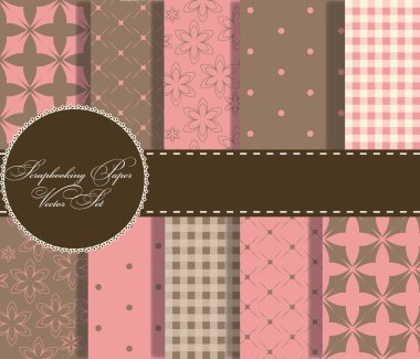 Set of beaautiful paper for scrapbook clipart