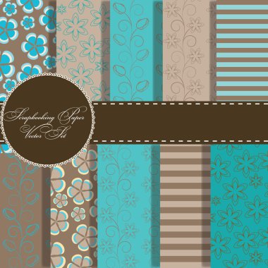 Set of beaautiful paper for scrapbook clipart