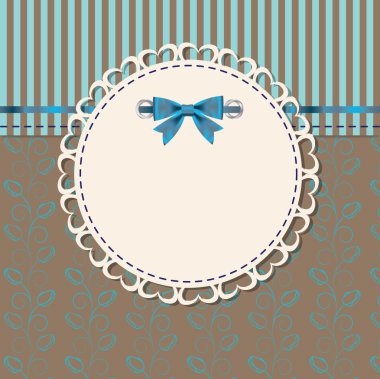 Vintage frame with bow illustration