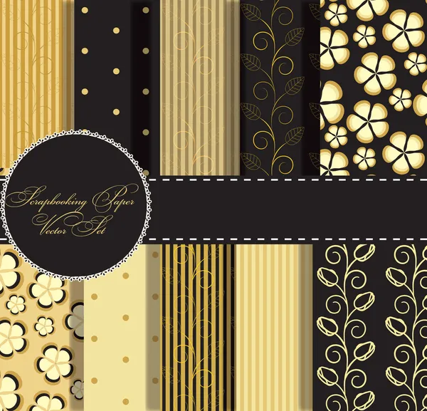 stock image Set of beaautiful gold and black paper for scrapbook