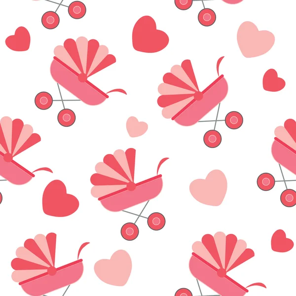 Seamless baby carriages pattern background