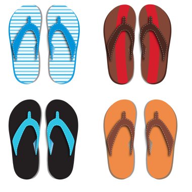 Beyaz arka plan üzerinde izole flip flop ayarlama