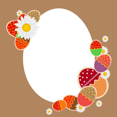 Easter eggs card with colourful eggs illustration