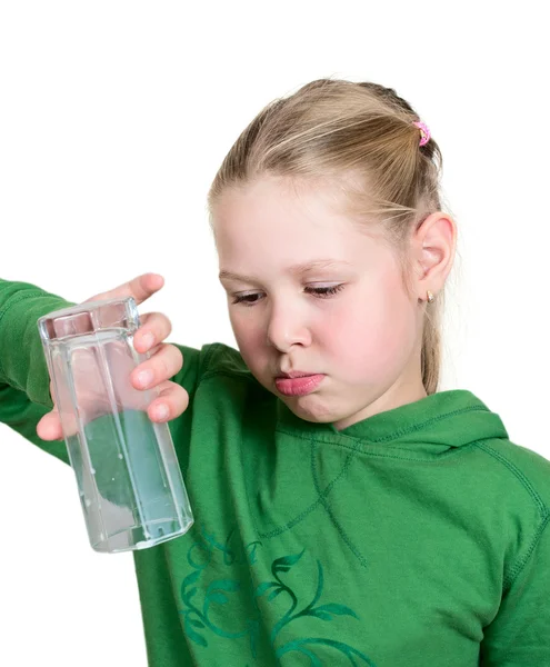 stock image Girl with an empty glass isolated on white