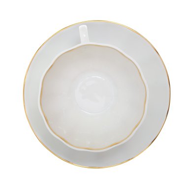 beyaz porselen bardak ve tabak