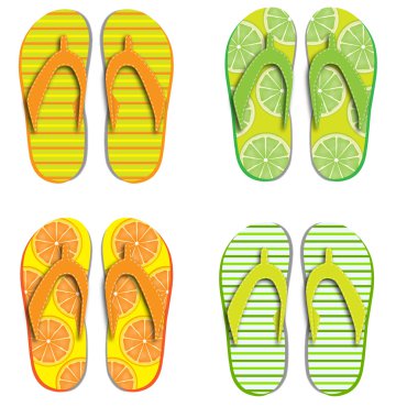 Beyaz arka plan üzerinde izole flip flop ayarlama