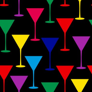 Martini glass seamless pattern illustration