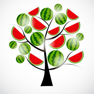 Tree from watermelon illustration.