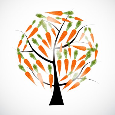 Carrot tree illustration isolated on white background clipart