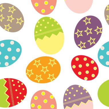  Easter Seamless pattern with eggs background