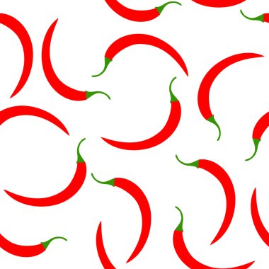 A seamless of chilli peppers on white background