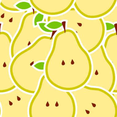 Pears illustration seamless pattern
