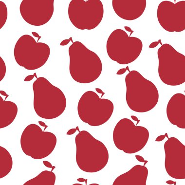  seamless pattern of fruit - apple and pear