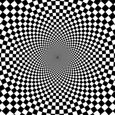 Black and white hypnotic background.