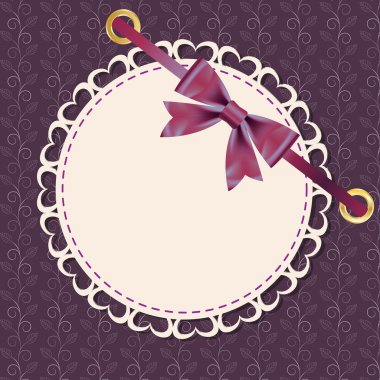  greeting card with frame and bow. Space for your text or