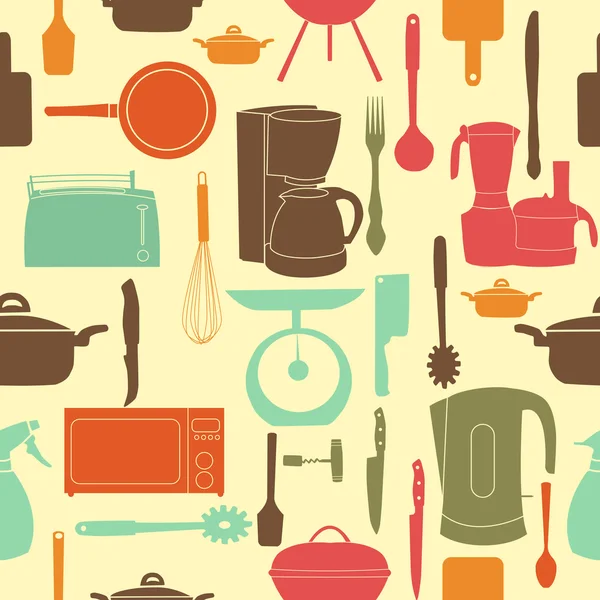 stock image  illustration seamless pattern of kitchen tools for cookin