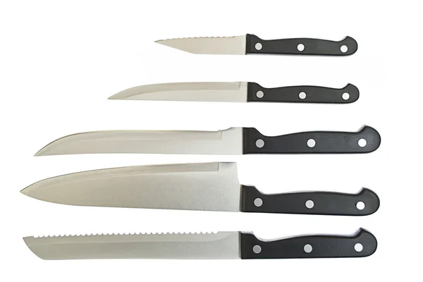 stock image Kitchen knives isolated on a white background